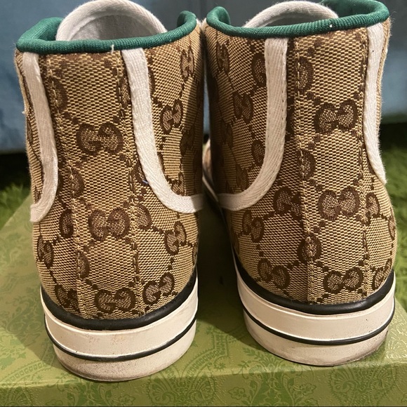 🟩🟥🟩 Gucci High-Top Tennis 77’ Shoes! WOW 🔥! Men sz 7.5 - Picture 7 of 14